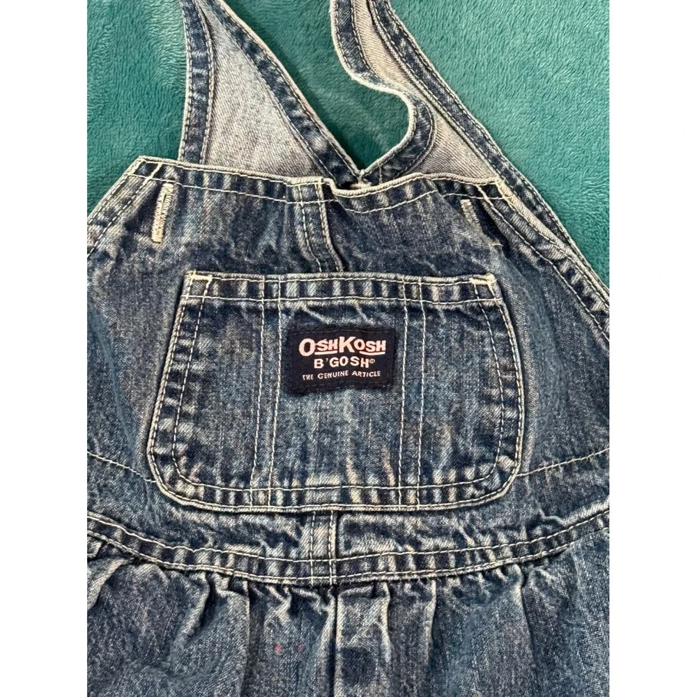 OshKosh B'gosh Vintage Denim Vestbak Overalls 18 Months‎ Medium Wash 802-0006